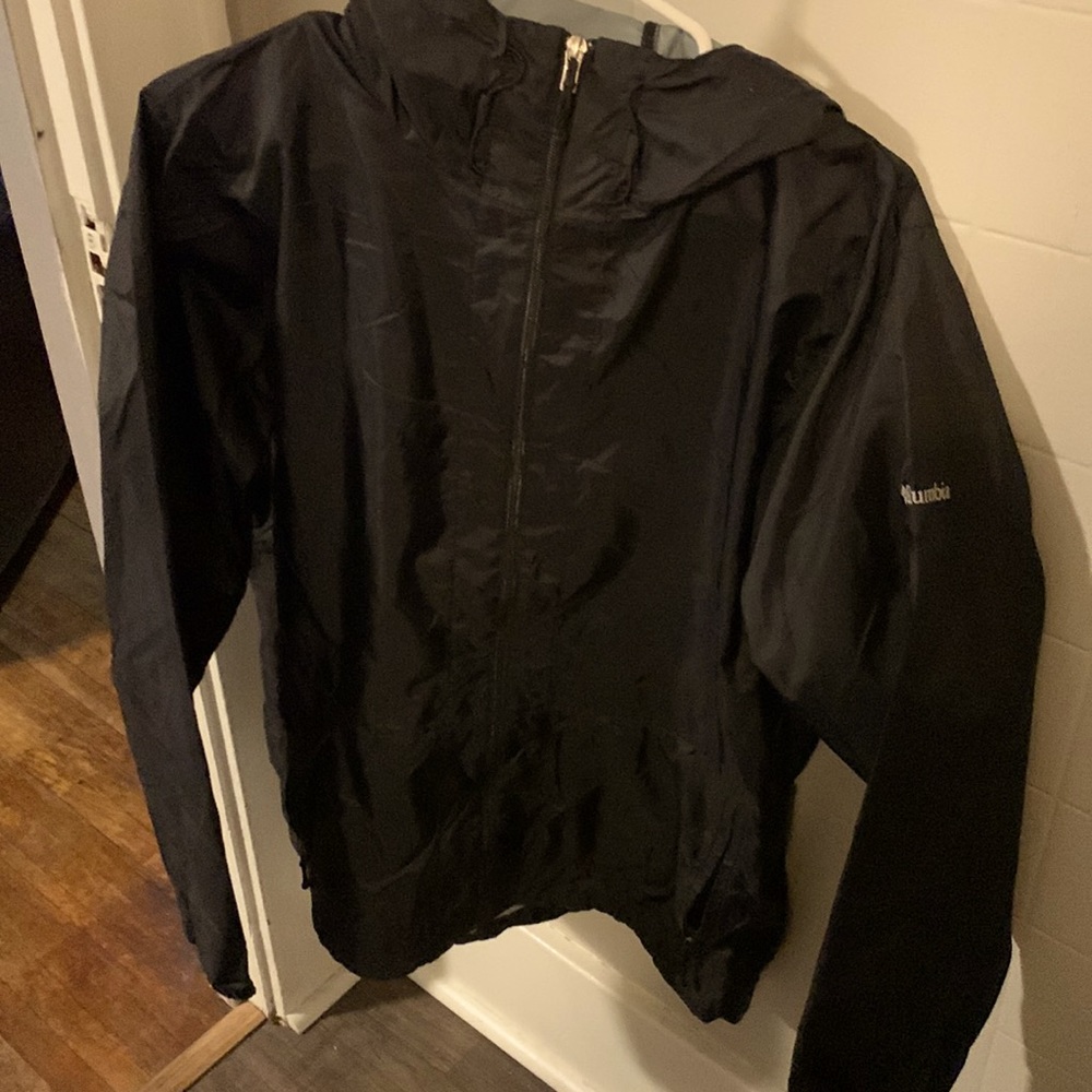 Columbia spring jacket, black with a hood. Brand new but without tags.